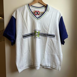Vintage Disney 90s Mickey INC Mickey Mouse Purple V-Neck Jersey Graphic …